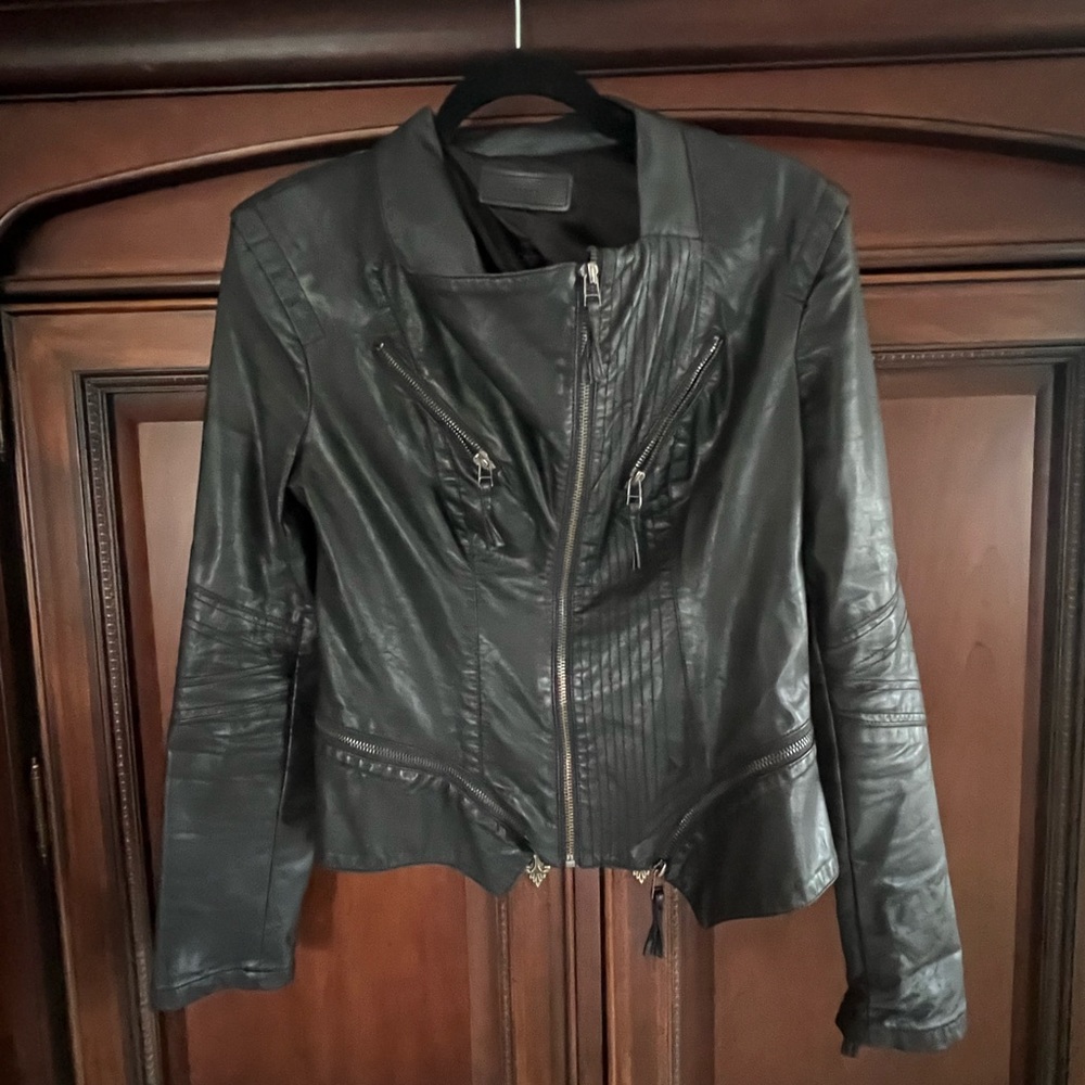 Fauxleather moto jacket